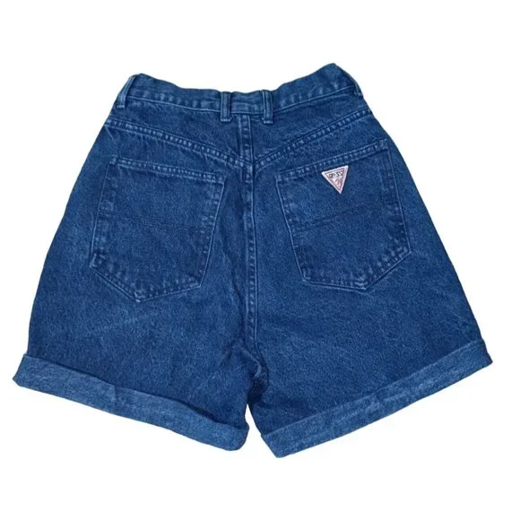 Vintage Guess Jean Shorts Womens Size 27 24 Blue Indigo Denim Georges Marciano D - Picture 4 of 7